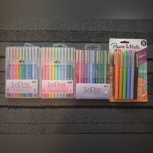 NIB 44 Fine Art Pens 3 Packs LePen Colored Pen Set 1 Papermate Felt Tip Pen Set